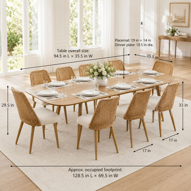 George Oliver Atkins 8 - Person Dining Table Sets With Expandable
